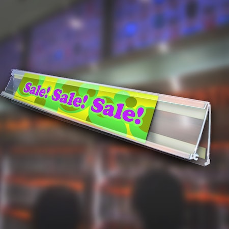 Azar Displays 72"L x 2.25" H Clear Flip Up C-Channel, PK5 600060